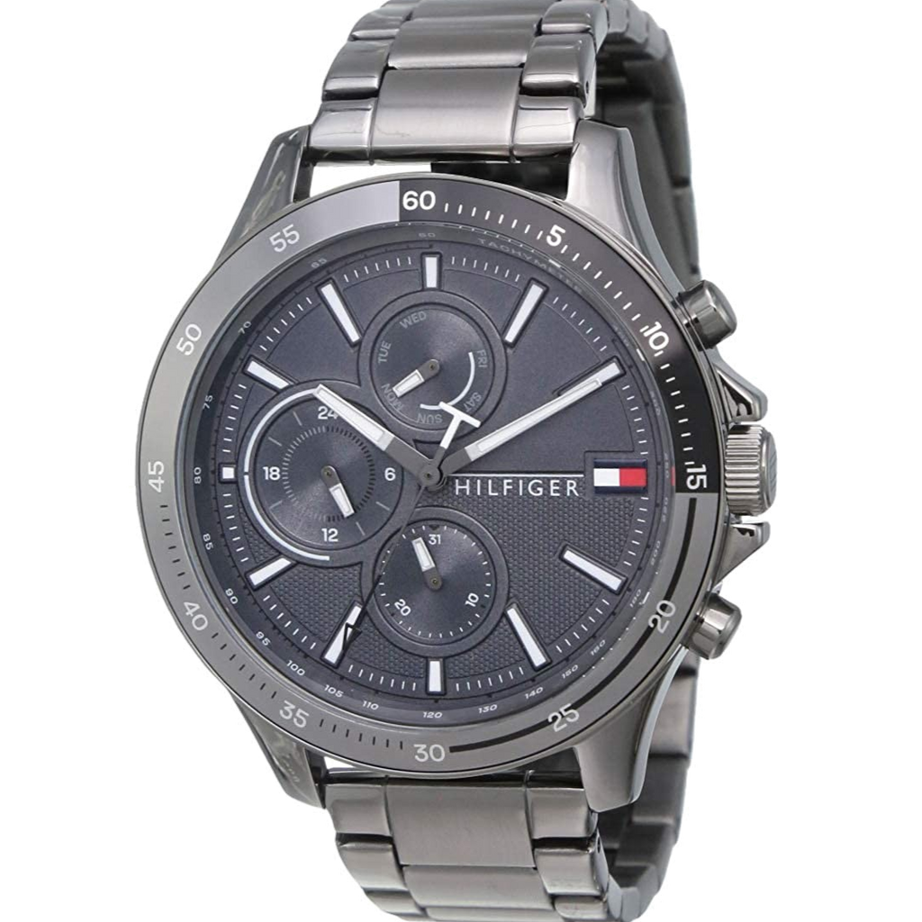 Tommy Hilfiger Bank Grey Dial Grey Steel Strap Watch for Men - 1791719