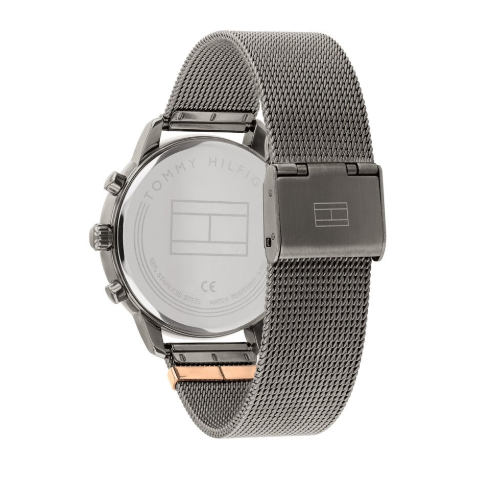 Tommy Hilfiger Blake Quartz Grey Dial Silver Mesh Bracelet Watch for Men - 1782304