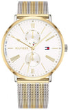 Tommy Hilfiger 1782074 Jenna Quartz Women's Watch – White Dial & Two-Tone Mesh Bracelet