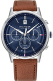 Tommy Hilfiger 1791629 Kyle Multifunction Men's Watch – Blue Dial & Brown Leather Strap