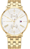 Tommy Hilfiger 1782069 Jenna Quartz Women's Watch – White Dial & Gold Steel Strap