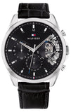 Tommy Hilfiger 1710449 Baker Chronograph Quartz Men's Watch – Black Dial & Black Leather Strap