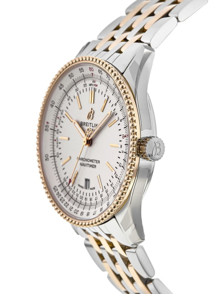 Breitling Navitimer Automatic 41 White Dial Two Tone Steel Strap Watch for Men - U17326211G1U1