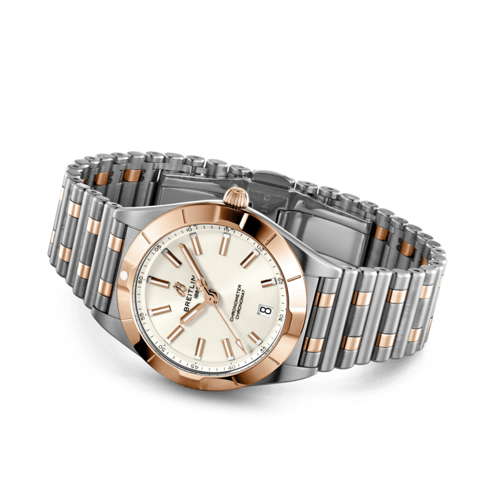 Breitling Chronomat 32 White Dial Two Tone Steel Strap Watch for Women - U77310101A1U1
