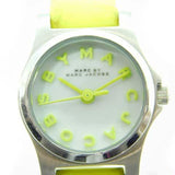 Marc Jacobs Henry White Dial Neon Yellow Rubber Strap Watch for Women - MBM1235