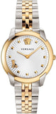 Versace VELR00519 Audrey Quartz Women's Watch – White Dial & Two-Tone Steel Strap