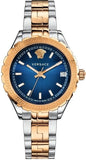 Versace V12060017 Hellenyium Women's Watch – Blue Dial & Two-Tone Steel Strap
