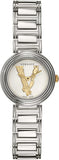 Versace VET300621 Virtus Quartz Women's Watch – White Dial & Silver Steel Strap