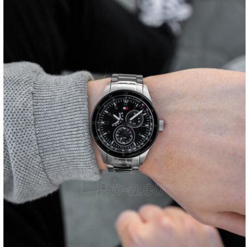 Tommy Hilfiger Austin Black Dial Silver Steel Strap Watch for Men - 1791639