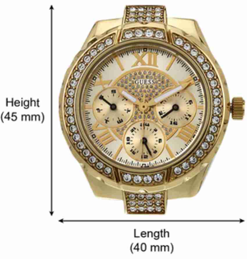 Guess Viva Diamonds Gold Dial Gold Steel Strap Watch for Women - W0111L2