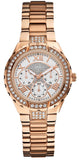 Guess W0111L3 Viva Diamonds Women's Watch – White Dial & Rose Gold Steel Bracelet
