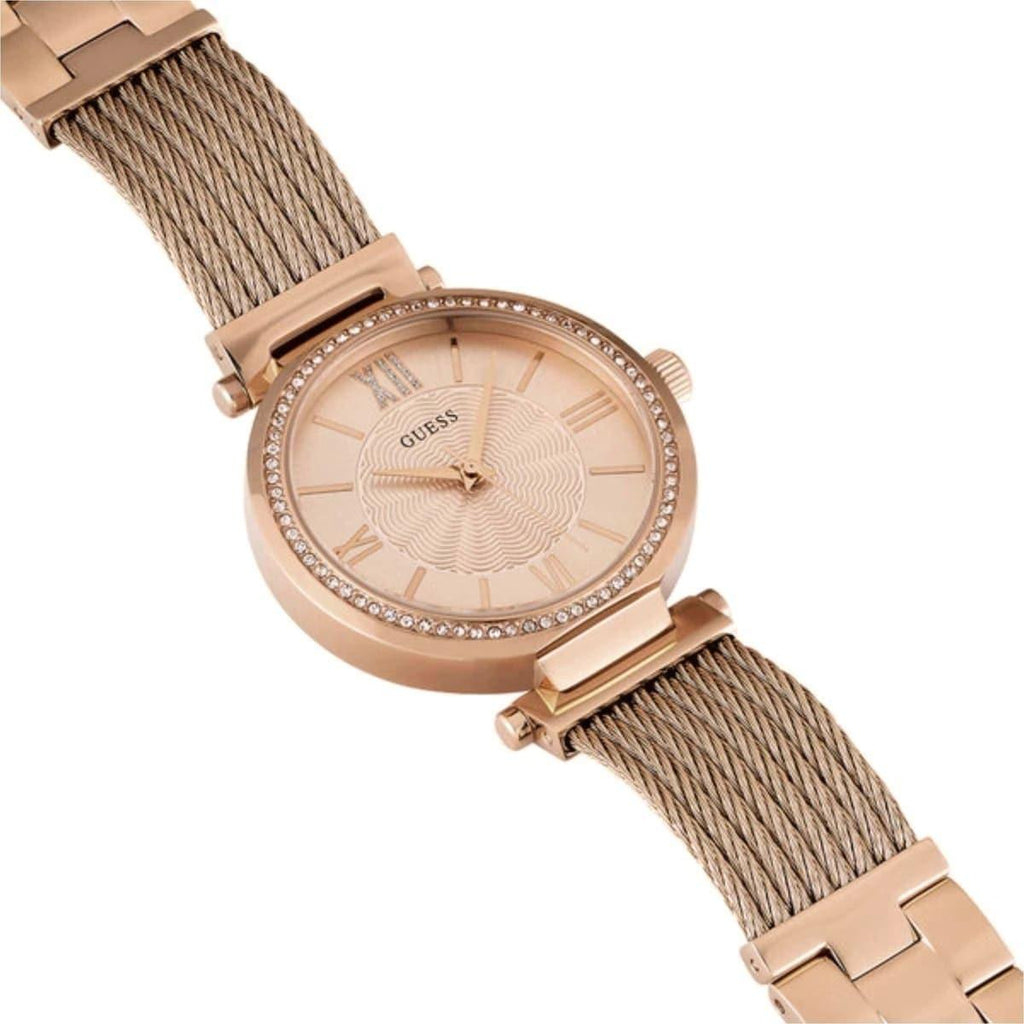 Guess Soho Rose Gold Dial Stainless Steel Watch For Women - W0638L4