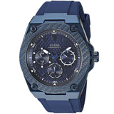 Guess Legacy Blue Dial Blue Rubber Strap Watch for Men - W1049G7