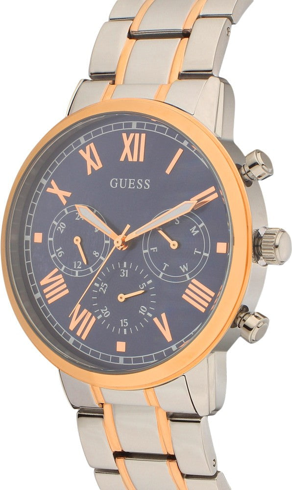 Guess Hendrix Chronograph Blue Dial Two Tone Steel Strap Watch for Men - W1309G4