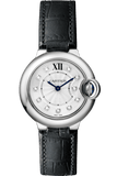 Cartier Ballon Bleu de Cartier Women's Watch W4BB0008 with Diamond Silver Dial & Black Leather Strap