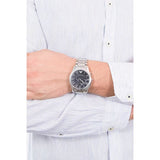 Emporio Armani Valente Chronograph Quartz Black Dial Silver Steel Strap Watch For Men - AR11083