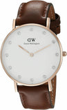 Daniel Wellington DW00100067 Classy St Mawes Women's Watch – White Dial & Brown Leather Strap