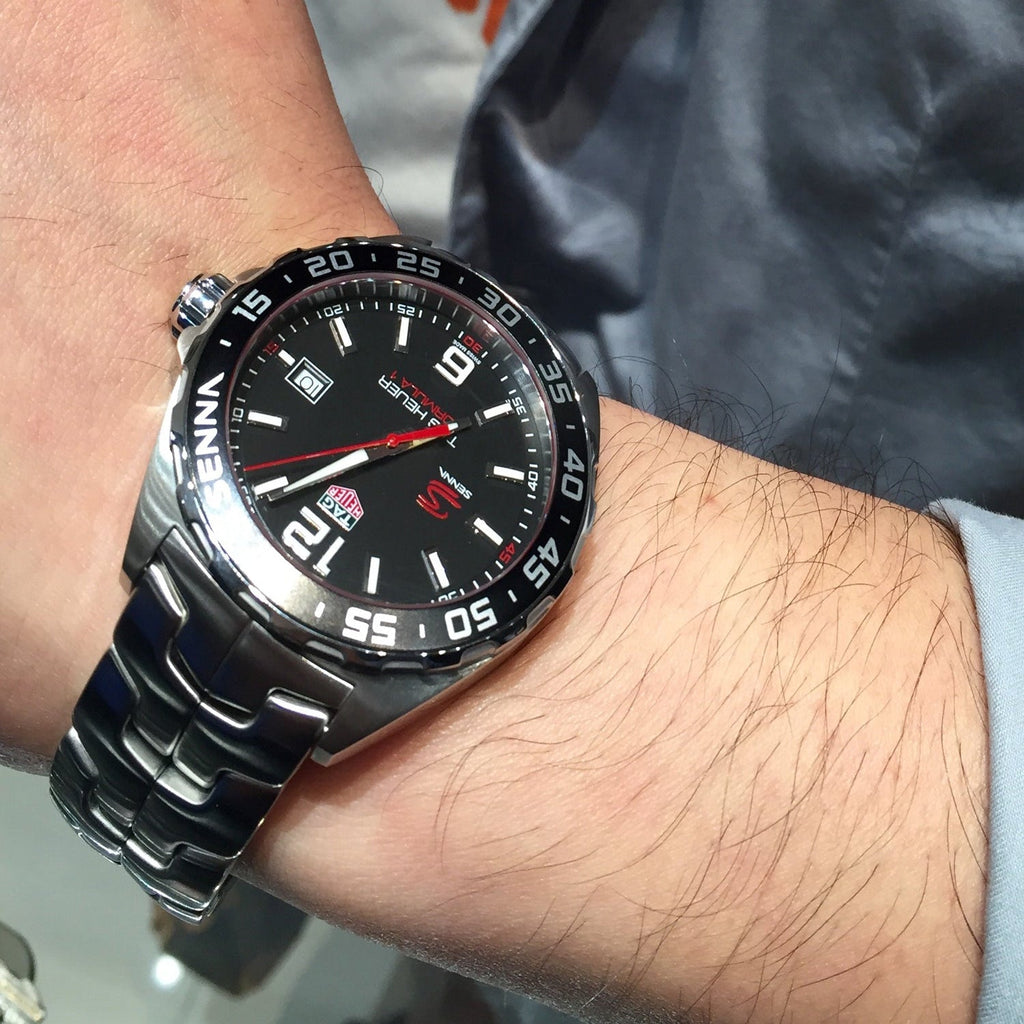 Tag Heuer Formula 1 Senna Limited Edition Black Dial Silver Steel Strap Watch for Men - WAZ1012.BA0883