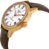 Tissot T Classic Carson Powermatic 80 White Dial Brown Leather Strap Watch for Men - T085.407.36.013.00