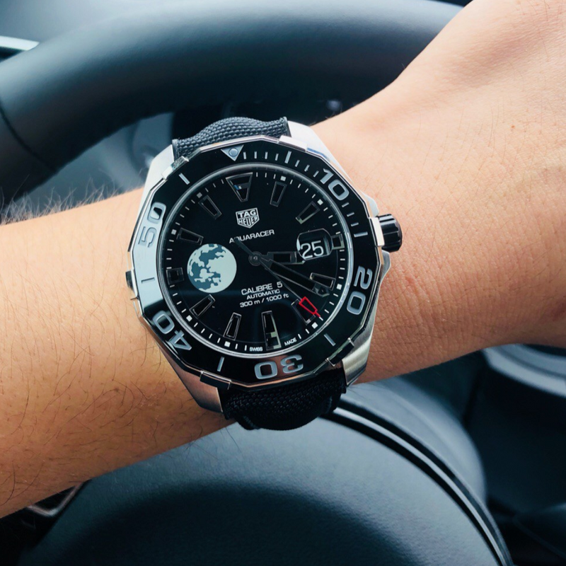 Tag Heuer Aquaracer Moon Black Dial Watch for Men - WAY201J.FC6370