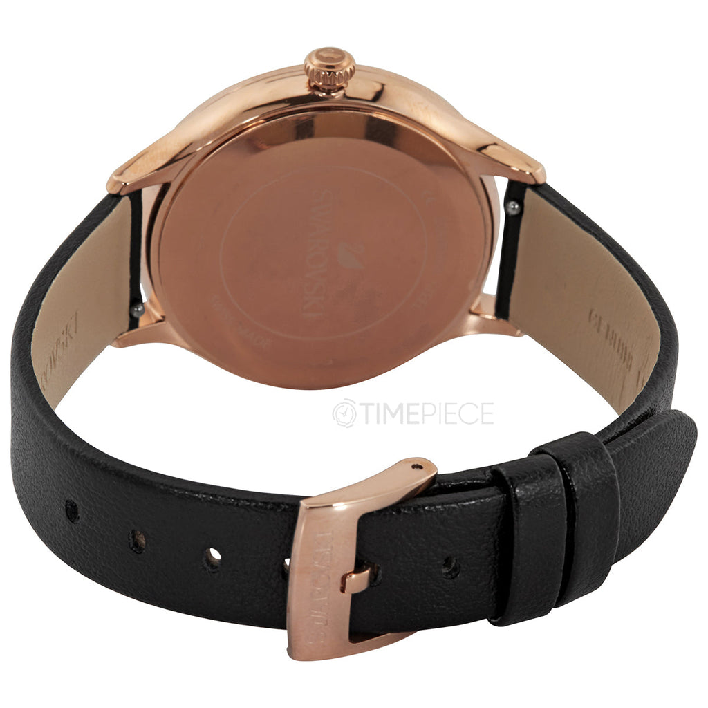 Swarovski Octea Nova Grey Dial Grey Leather Strap Watch for Women - 5295358