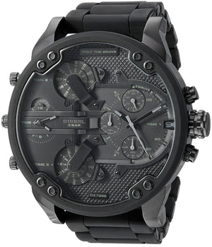 Diesel Mr Daddy 2.0 Chronograph Black Dial Black Steel Strap Watch For Men - DZ7396