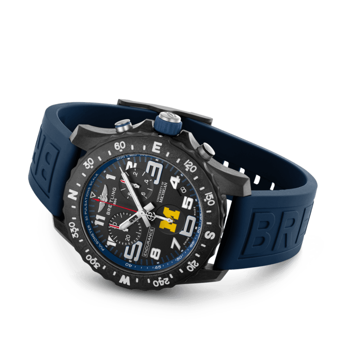 Breitling Endurance Pro University Black Dial Blue Rubber Strap Watch for Men - X823101C1B1S1