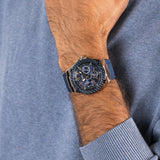 Guess W1049G9 Legacy Chronograph Men’s Watch – Blue Dial & Blue Rubber Strap