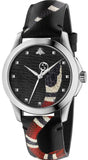Gucci YA1264007 Le Marché des Merveilles Unisex Watch – Black Dial & Black Leather Strap