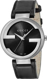 Gucci YA133205 Interlocking G Iconic Men's Watch – Black Dial & Black Leather Strap