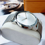 Movado Bold Silver Dial Silver Mesh Bracelet Watch For Men - 3600260
