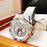 Bulova Octova Crystal Silver Dial Two Tone Steel Strap Watch for Men - 98C133