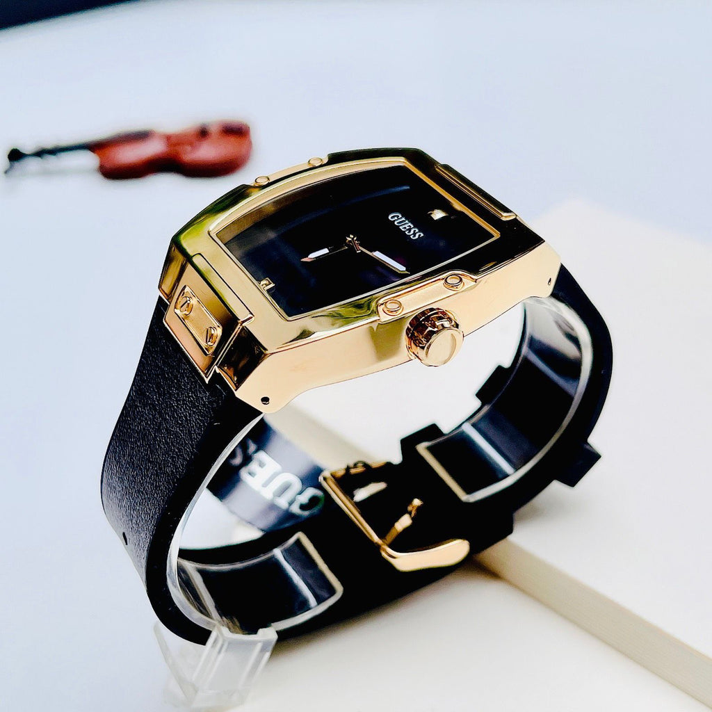 Guess Phoenix Black Dial Black Rubber Strap Watch for Men - GW0386G3