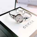 Gucci Guccissima Diamonds Mother of Pearl Dial Silver Steel Strap Watch For Women - YA134303
