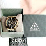 Guess Poseidon Chronograph Black Dial Black Silicone Strap Watch For Men - GW0425G1