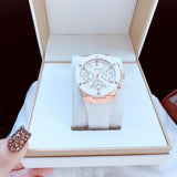 Guess Athena White Dial White Rubber Strap Watch For Women - GW0030L3