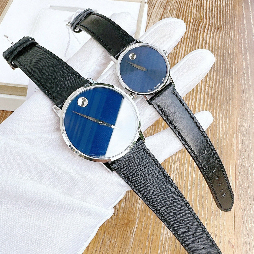 Movado 0607197 Museum Classic Men's Watch – Blue Dial & Black Leather Strap