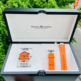 Maurice Lacroix AI6008 Aikon Automatic Date Men’s Watch – Orange Dial & Silver Steel Strap