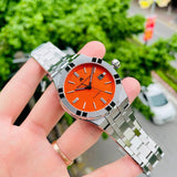 Maurice Lacroix AI6008 Aikon Limited Edition Automatic Date Men’s Watch – Orange Dial & Silver Steel Strap