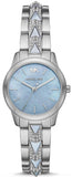 Michael Kors MK6857 Runway Mercer Quartz Women's Watch – Mother of Pearl Blue Dial & Silver Steel Strap