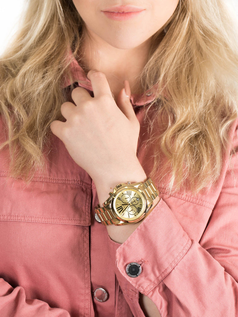 Michael Kors Bradshaw Gold Dial Gold Steel Strap Watch for Women - MK5605