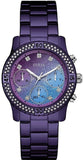 Guess W0774L4 Confetti Women's Watch – Purple Dial with Diamonds & Purple Steel Bracelet