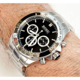Hugo Boss Ikon Black Dial Silver Steel Strap Watch for Men - 1512965