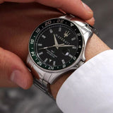 Maserati R8853140005 SFIDA Chronograph Men's Watch – Black Dial & Silver Steel Strap