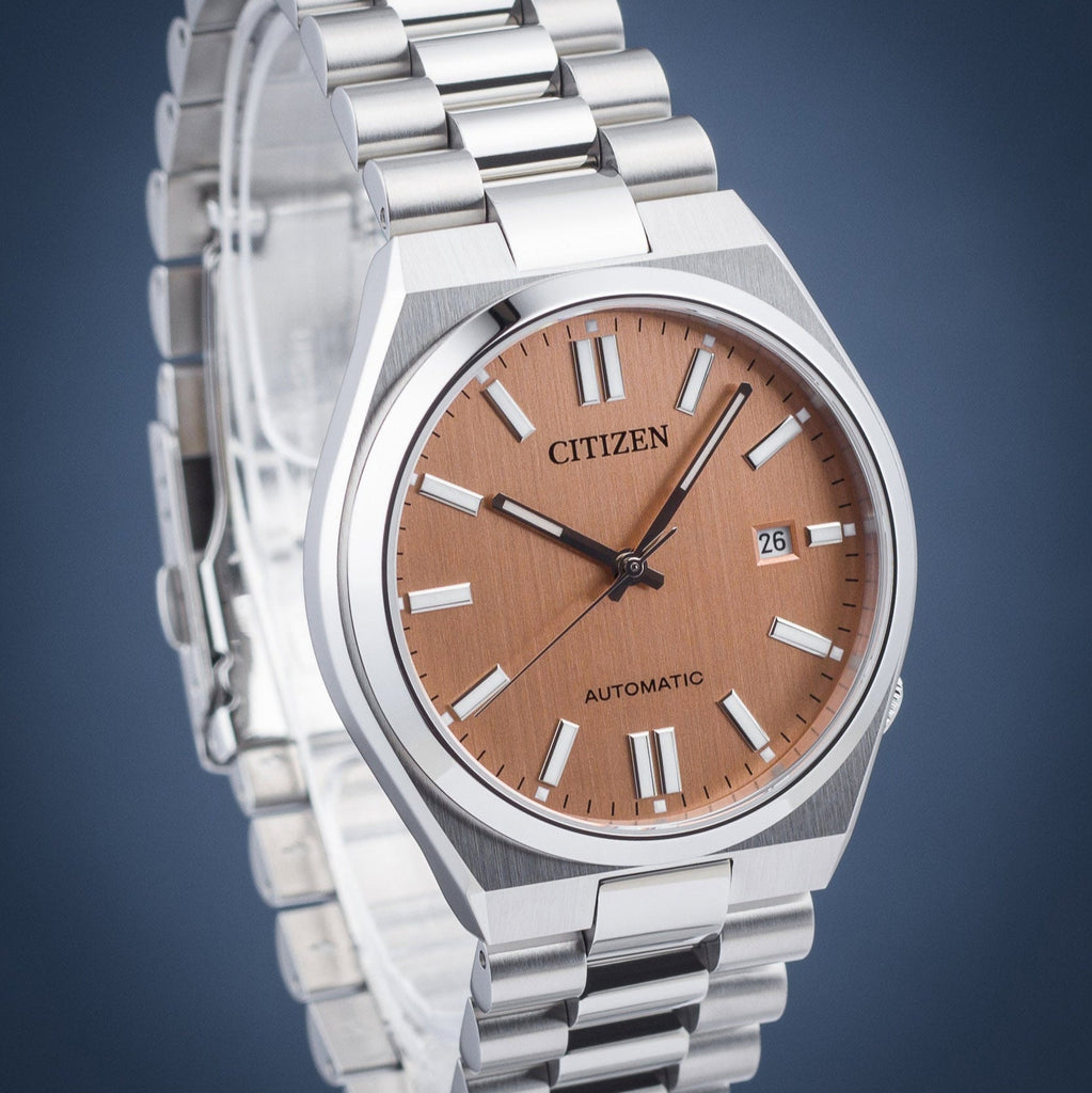 Citizen Tsuyosa NJ0159-86Z Men's Automatic Watch – Salmon Orange Dial with Silver Steel Strap