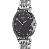Tissot T Classic Everytime Quartz Black Dial Silver Steel Strap Watch for Men - T109.410.11.072.00