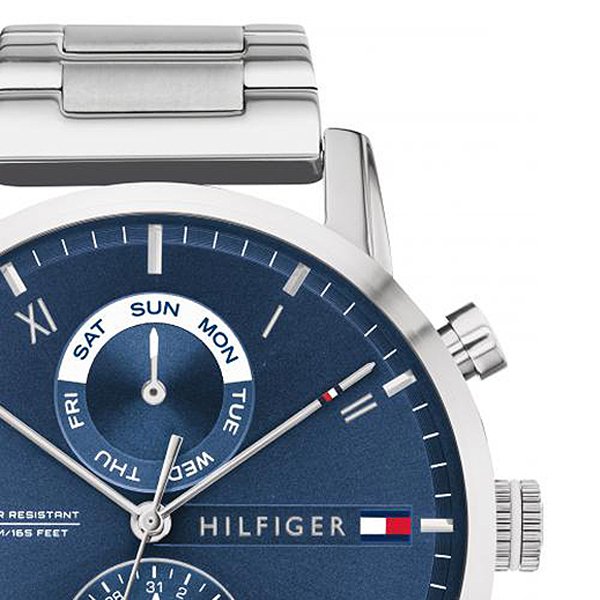 Tommy Hilfiger Kane Blue Dial Silver Steel Strap Watch for Men - 1710401