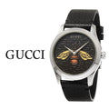 Gucci G Timeless Black Dial Black Leather Watch For Women - YA1264067