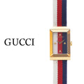 Gucci G Frame Mother of Pearl Dial White Blue Red Nylon Strap Watch For Women - YA147405