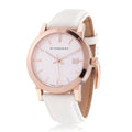 Burberry The City White Dial White Leather Strap Watch for Women - BU9108